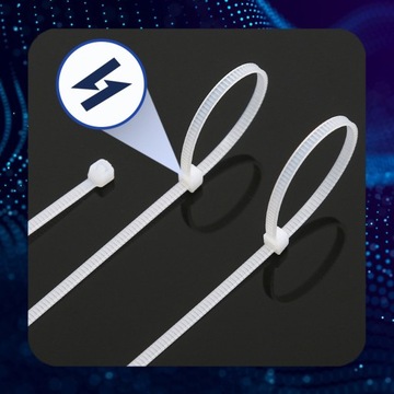 ОЧЕНЬ ПРОЧНЫЕ ЗАЖИМЫ 2,6х200мм 100 ШТ белые КАБЕЛЬНЫЕ СВЯЗКИ