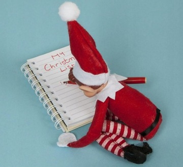 ELF ŚWIĄTECZNY KRASNAL OZDOBNY NA ŚWIĘTA CZERWONY POMOCNIK MIKOŁAJA 30 CM