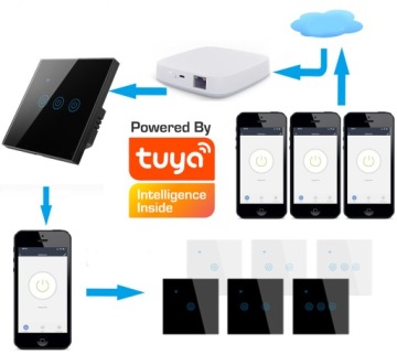 ZigBee Touch Switch TUYA 1 цепь. черный #без Н