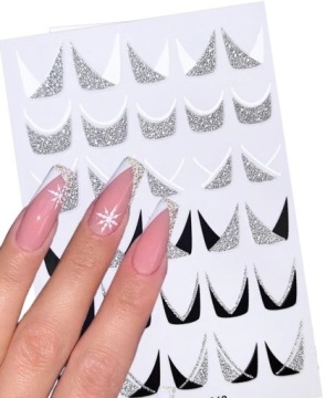 NAKLEJKA NA PAZNOKCIE NAKLEJKI SREBRNY 1782