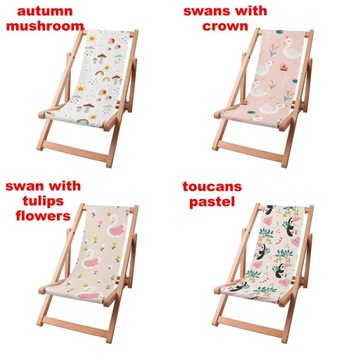 Классический деревянный складной детский пляжный шезлонг с регулируемой спинкой