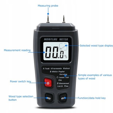 ДАТЧИК ВЛАЖНОСТИ ДЕРЕВА, ИЗМЕРИТЕЛЬ ВЛАЖНОСТИ 99%