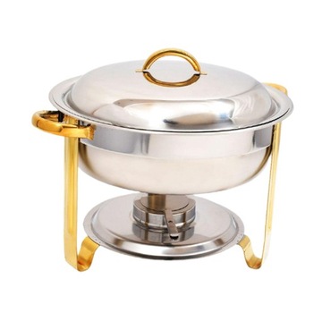 Набор подогревателей для шведского стола Chafing Dish 4,5 л, сервировочный стол и серебро-золото