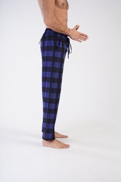 Spodnie Męskie piżamowe bawełniane długie Vienetta XXL z kieszeniami na noc