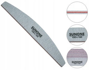 SUNONE 10 пилочек для ногтей «Лодочка» Zebra 100/180