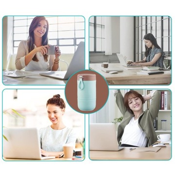 ДВУХСЛОЙНАЯ КРУЖКА-КОНТЕЙНЕР 800 МЛ ДЛЯ ЙОГУРТОВЫХ ЗЕРНОВ МЮСЛИ С ЛОЖКОЙ