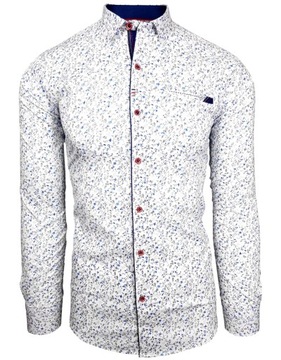 KOSZULA MĘSKA WE WZORKI _ SLIM FIT _ EN164 r. 3XL