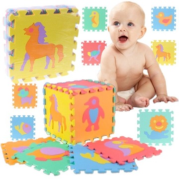 Edukacyjna Mata Piankowa Grube Puzzle piankowe 29cm 10 sztuk Dopasowywanie