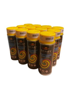 FARBA 12 SZT LAKIER SPRAY EMALIA 400ml RAL 1003 ŻÓŁTY JASNY