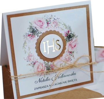 ZAPROSZENIA NA KOMUNIĘ DLA CHRZESTNEJ