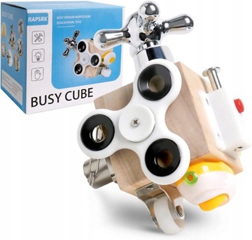 ZABAWKA KOSTKA EDUKACYJNA SENSORYCZNA BUSY CUBE
