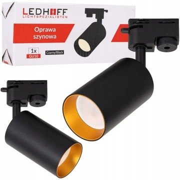 Szynoprzewód 1m 3x lampa GU10 listwa czarny złoty OŚWIETLENIE SZYNOWE szyna