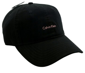 Czapka z daszkiem damska męska Calvin Klein CK 55-60cm Wyszycie Czarna $39