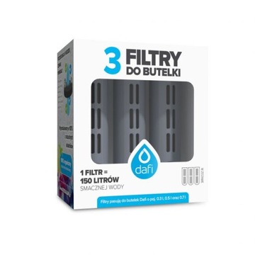 ZESTAW 3 filtry do butelki filtrującej Dafi SOFT i SOLID