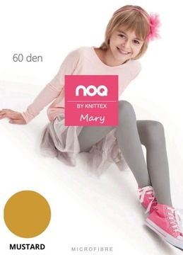 Rajstopy mikrofibra Mary Knittex 140-146 musztarda