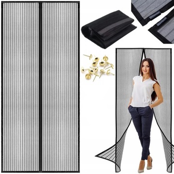 MOSKITIERA NA DRZWI BALKONOWE DRZWIOWA MAGNETYCZNA Z MAGNESEM MOCNA 210x100