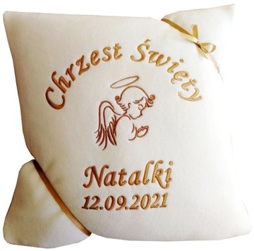 Poduszka z HAFT prezent CHRZEST chrzciny PAMIĄTKA