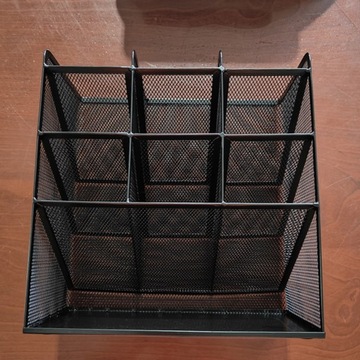 METALOWY ORGANIZER NA BIURKO NA DOKUMENTY STOJAK NA DŁUGOPIS CZARNY