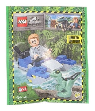 LEGO Jurassic World Minifigure Polybag-Owen, Swamp Speeder, Raptor #122331