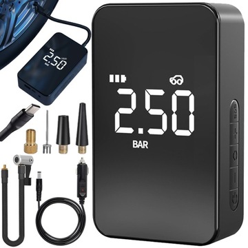 BEZPRZEWODOWA POMPKA ELEKTRYCZNA KOMPRESOR SAMOCHODOWY ROWEROWY PRZENOŚNY