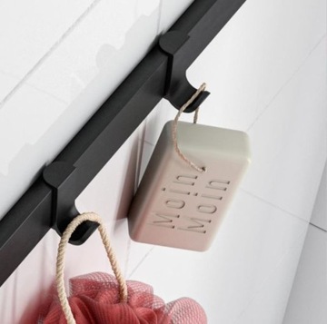 Wieszak do panelu Hansgrohe WallStoris czarny mat.