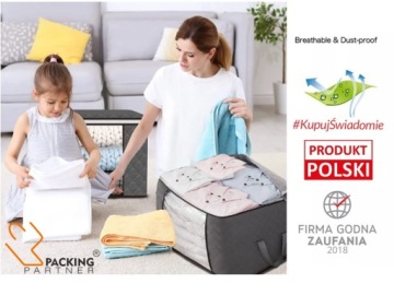 Контейнер для постельного белья и одежды 4 шт. стеганый HEXAGON 60X40X33см