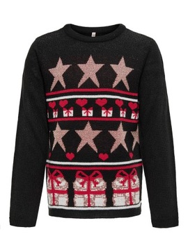 Kids ONLY Sweter Xmas Wrap 15273642 Czarny Regular Fit
