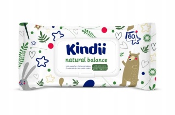 Kindii Серветки вологі Natural Balance для дітей і немовлят, 1 x 60