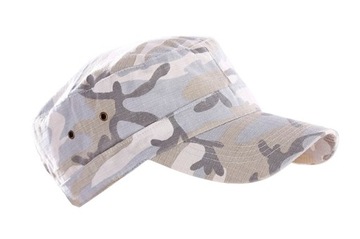 CZAPKA PATROLÓWKA ARMY Z DASZKIEM 100% BAWEŁNA JASNE MORO