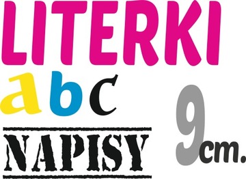 NAKLEJKI LITERY LITERKI CYFRY NAPISY 9 CM