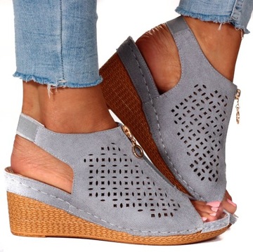 ЭЛЕГАНТНЫЕ ЖЕНСКИЕ САНДАЛИИ НА ТЕЛЕЖКЕ, КОЖА