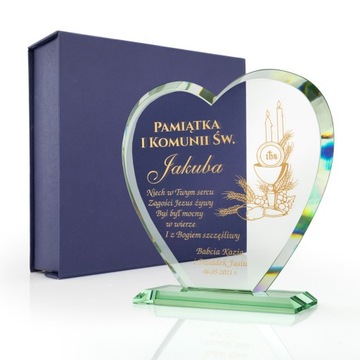 Статуэтка СЕРДЦЕ, гравированный сувенир Первого Причастия