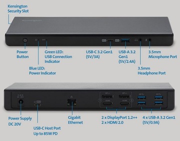 Stacja dokująca KENSINGTON USB-C 85W PD DP HDMI 4K