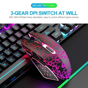 Игровой настольный компьютер с беспроводной RGB-подсветкой 2,4G и цветной подсветкой
