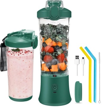 PRZENOŚNY BLENDER 600 ML, 4000mAh Baterie, ŁADOWANY PRZEZ USB (GREEN)