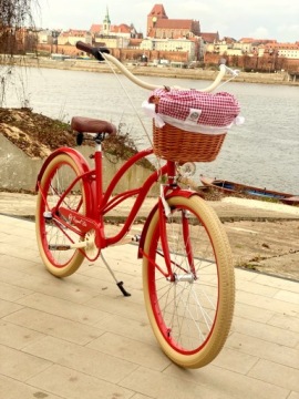 Женский велосипед Beach Cruiser 26 дюймов красный ROSIE ROYALBI ретро беговой
