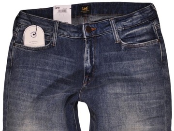 LEE spodnie SLIM straight jeans blue ELLY W30 L33