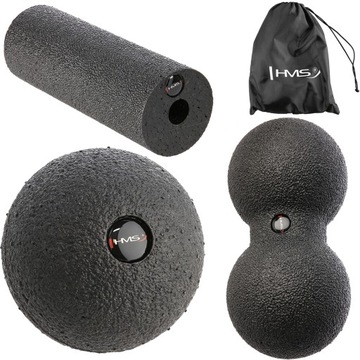 DUŻY ZESTAW DO MASAŻU 3w1 WAŁEK ROLLER PIŁKA FITNESS HMS