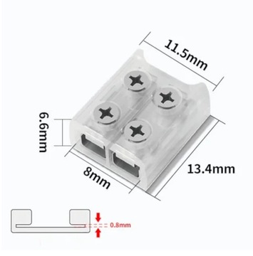Быстрый разъем для светодиодной ленты COB, винт с двухсторонней лентой 8 мм