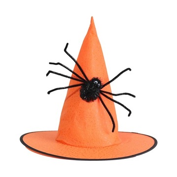 Halloweenowa czapka wiedźmy z szerokim rondem Czarodziejka