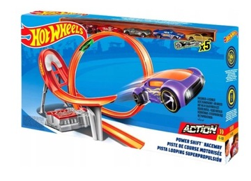 HOT WHEELS ZESTAW TOR SMOCHODOWY PĘTLA NAPĘD + 5 AUT FCF18