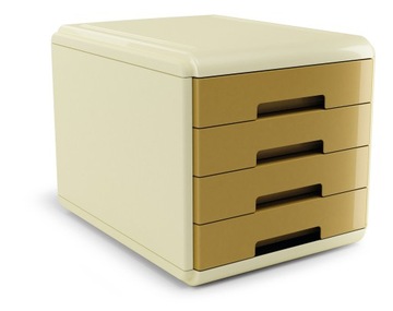 ORGANIZER pojemnik na DOKUMENTY papier format A4 szuflady Vintage karmelowy