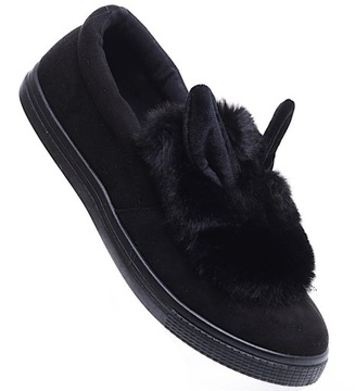 Czarne wsuwane damskie trampki tenisówki slip on buty wiosenne 15624 38