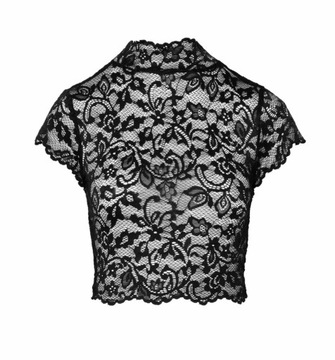 KORONKOWY TOP ESSENCE NOIR HANDMADE ROZMIAR S