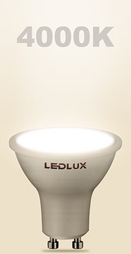 10 светодиодных ламп GU10 10 Вт = 85 Вт SMD 4000K нейтральный Premium LEDLUX не мигает