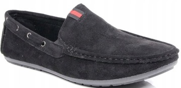 МУЖСКИЕ УДОБНЫЕ МОКАСИНЫ HAVER ЧЕРНЫЕ ЗАМШЕВЫЕ УДОБНЫЕ СЛИПОНЫ
