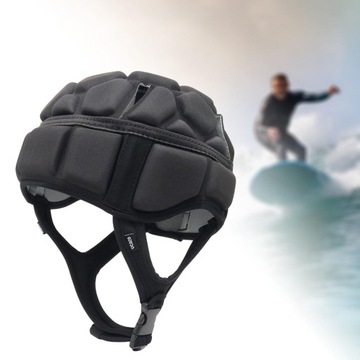 Oddychający kask do rugby Lacrosse Hokej Baseball Deskorolka Piłka nożna Czarny L