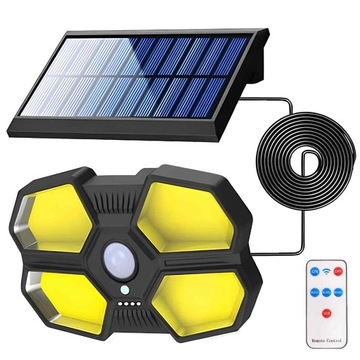 Lampa Solarna 180 COB LED Czujnik Ruchu Zmierzchu + Pilot