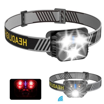 LAMPA CZOŁOWA LED DO BIEGANIA Z CZERWONYM ŚWIATŁEM ŁADOWANIE USB