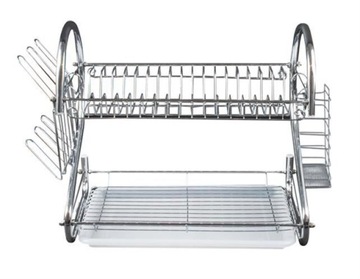 БОЛЬШАЯ ДВУХУРОВНЕВАЯ ХРОМИРОВАННАЯ ПОСУДОСУШИЛКА